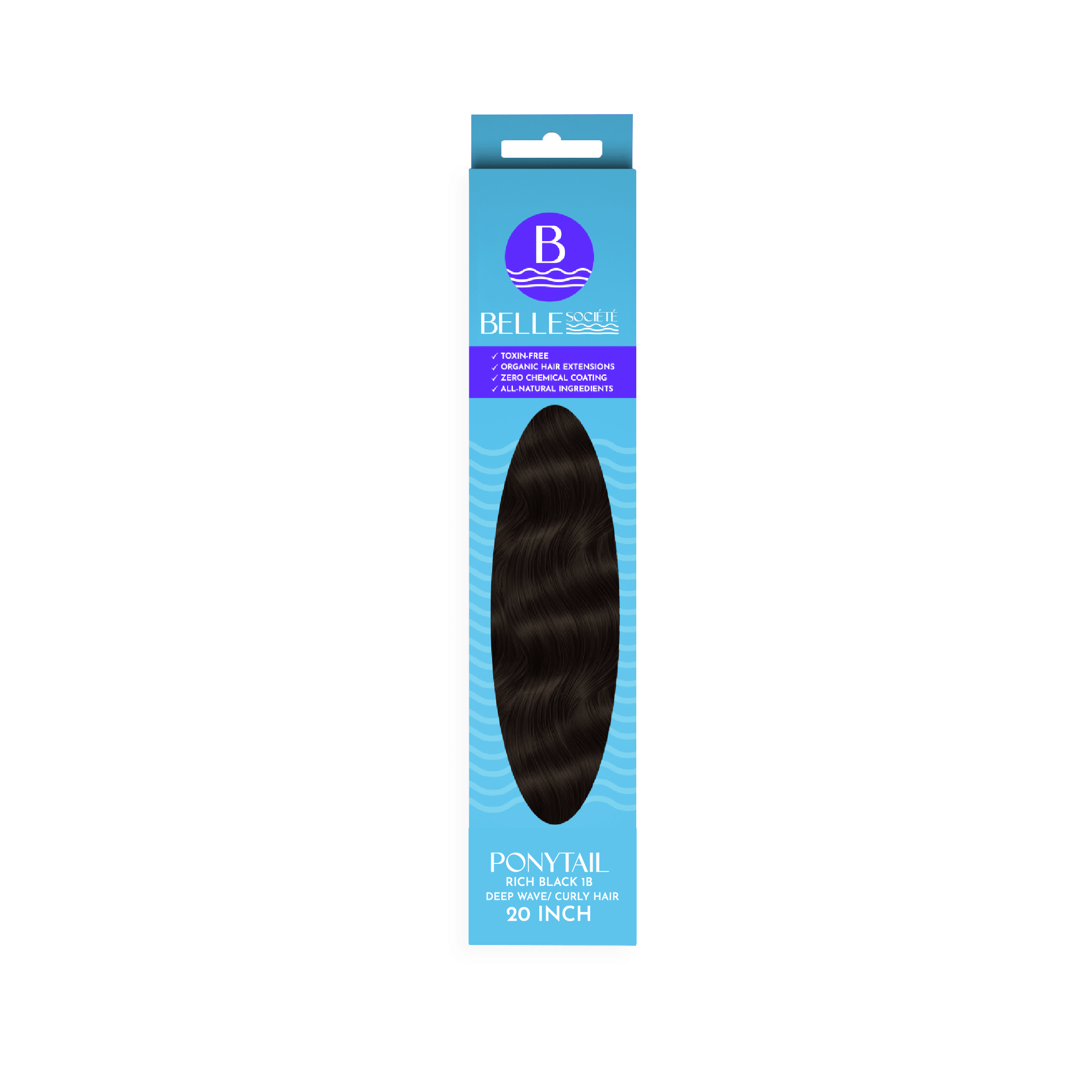 Rich Black Deep Wave Premium Drawstring Ponytail Extension