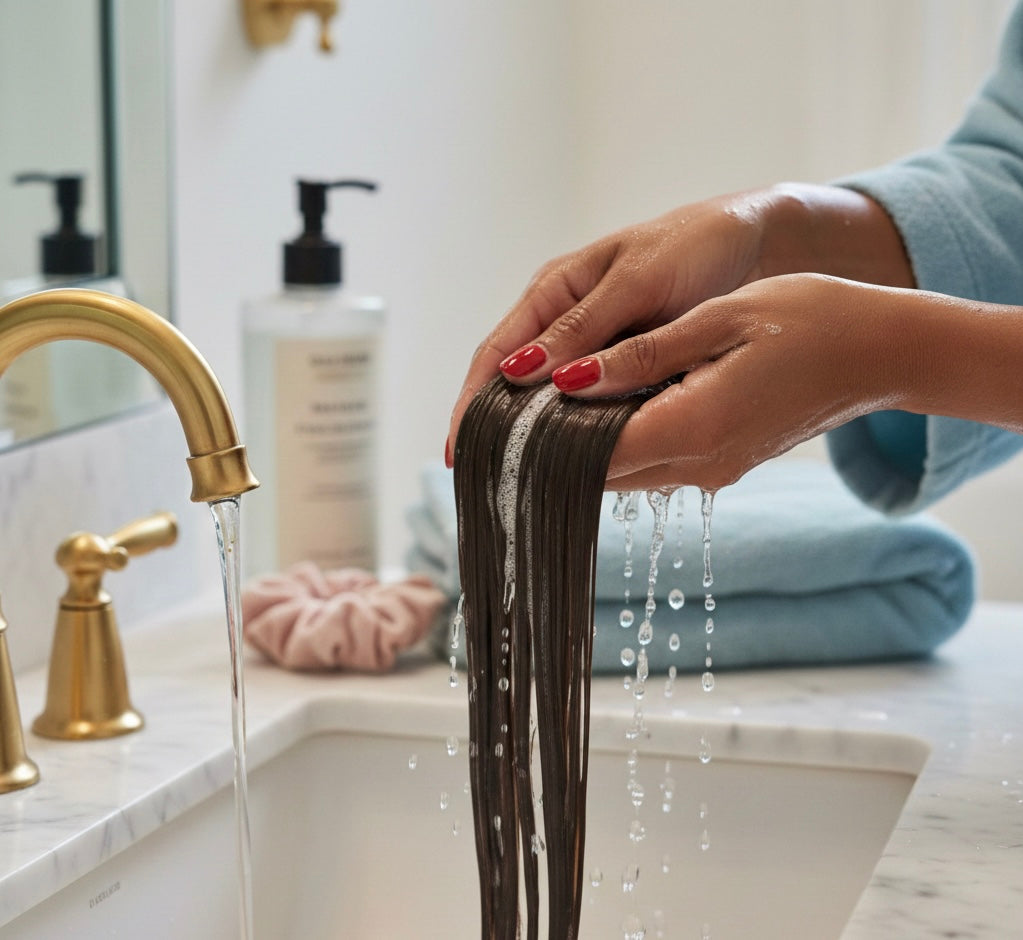 How to Properly Wash Hair Extensions: The Belle Société Clean Beauty Method for Long-Lasting Bundles