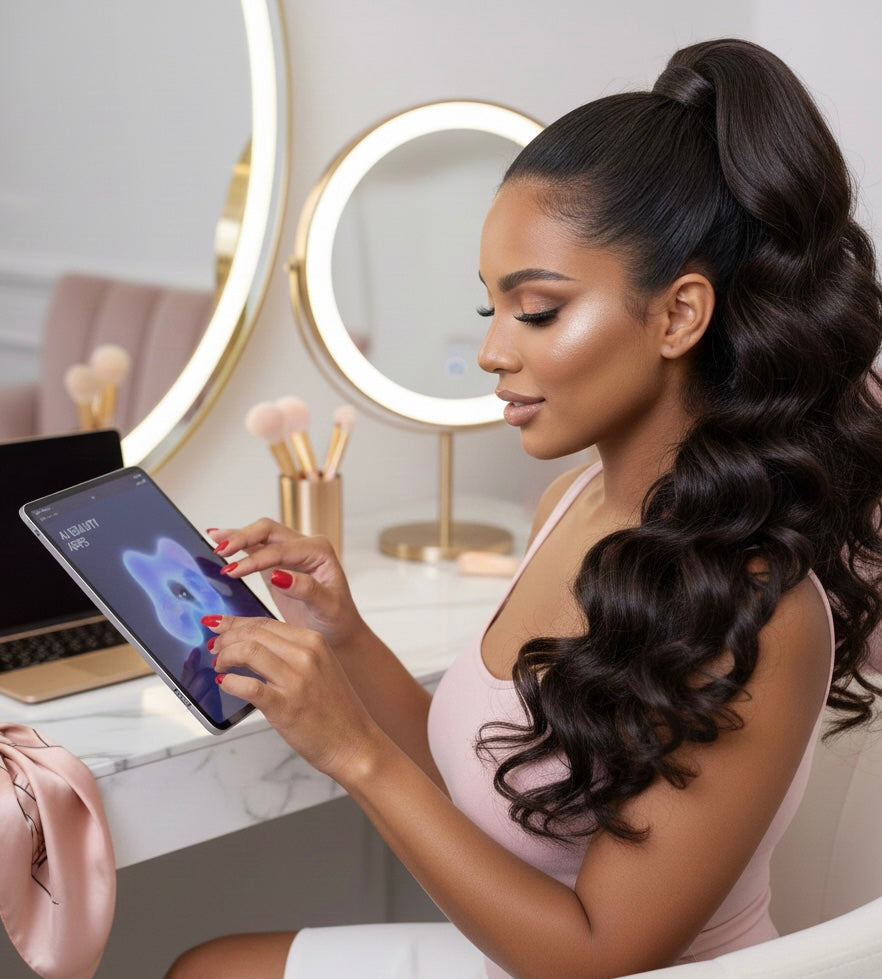 15 AI Selfie Prompts for Holiday Hair + Glam (Belle Société Soft-Life Edition)