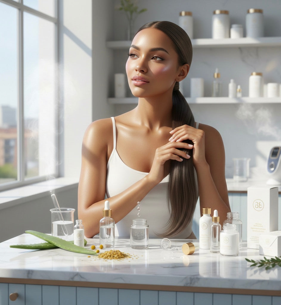 Organically treated hair extensions by Belle Société protect natural hair and scalp health