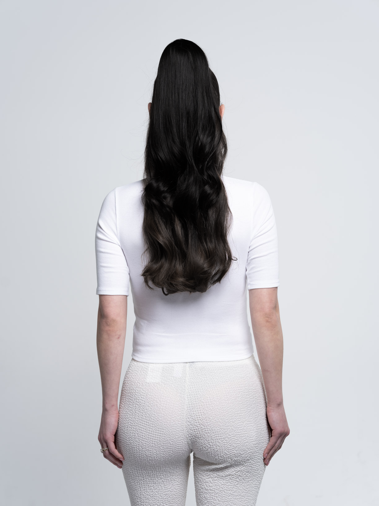 Rich Black Straight Premium Drawstring Ponytail Extension