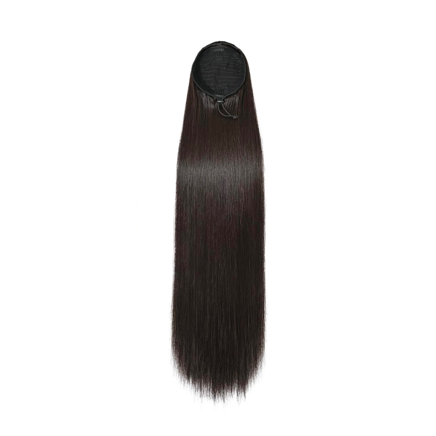 Rich Black Straight Premium Drawstring Ponytail Extension