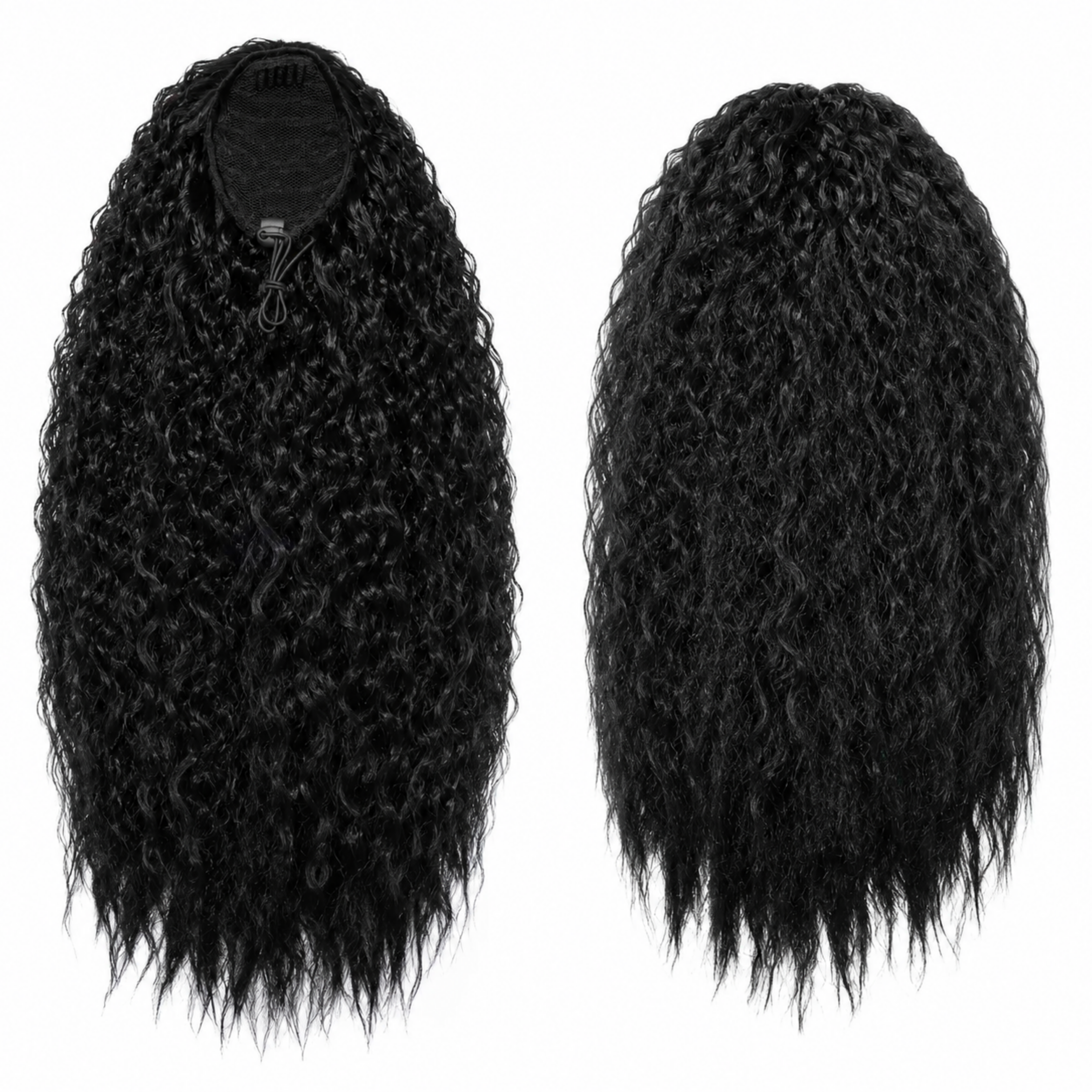 Rich Black Kinky Straight Premium Ponytail